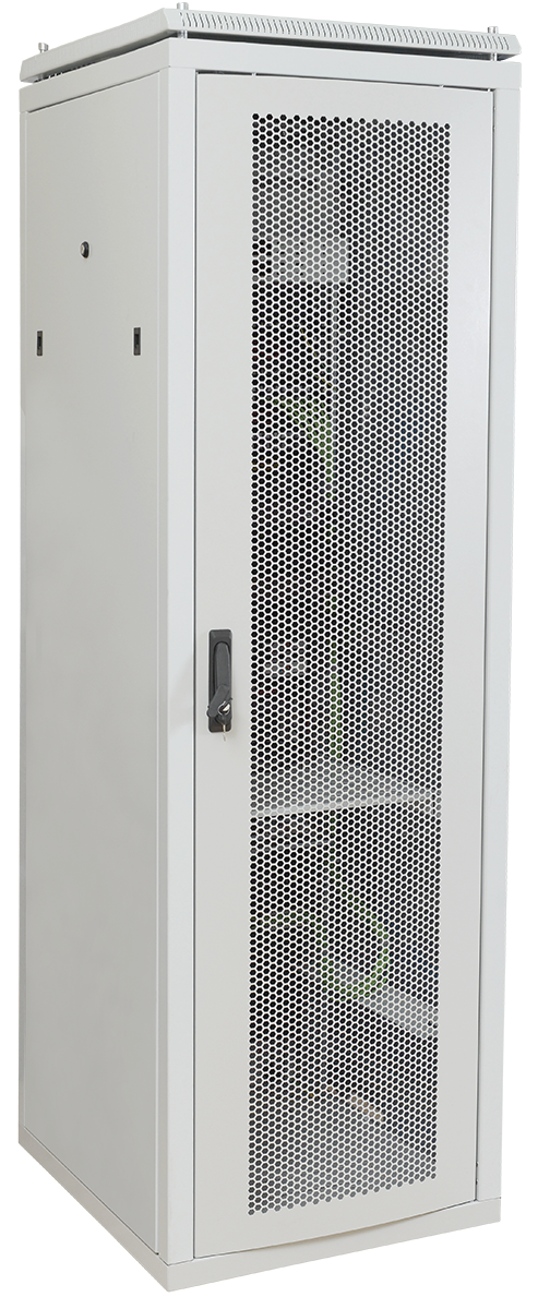 Шкаф телекоммуникационный напольный 33U 600x600, перфорация/металл, серый, разборный, ITK LINEA N (LN35-33U66-P)