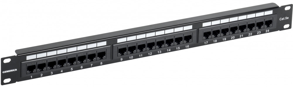 

Патч-панель в шкаф 19" 1U, порты: 24 x RJ-45 кат. 5e, черный, ITK (PP24-1UC5EU-K05-G)