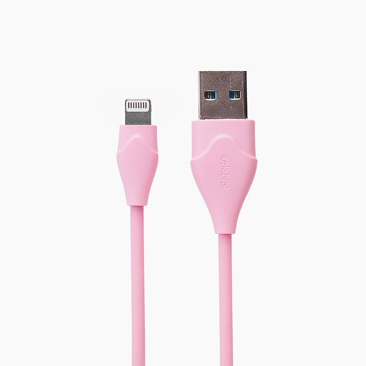 

Кабель USB-Lightning, Celebrat, CB-10I, 1м, розовый (106460)