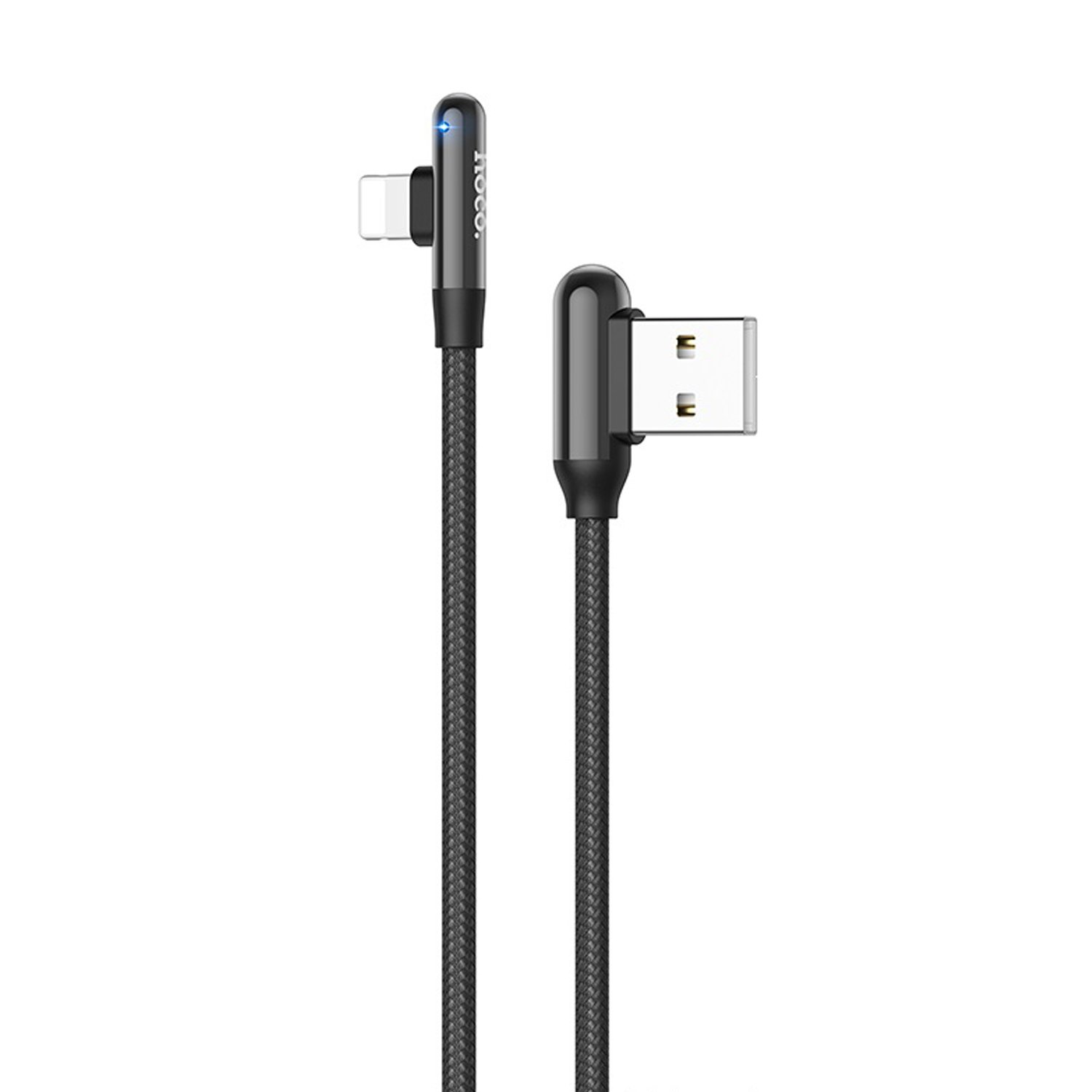 

Кабель USB 2.0(Am)-Lightning 8-pin(m), 2.4A, 1.2м, черный HOCO Excellent elbow U77 (6931474717245), U77