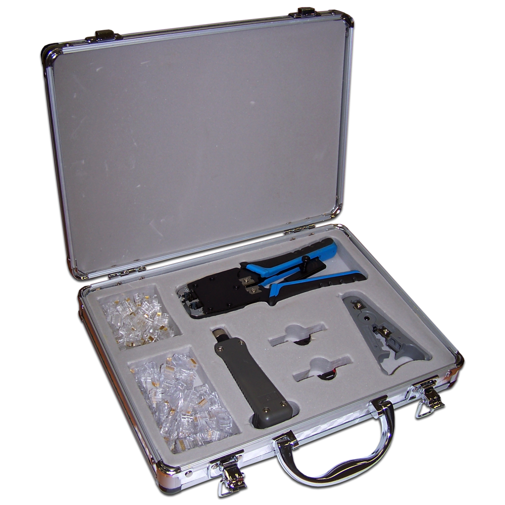Набор инструментов Lanmaster LAN-NT-TK/PATCH, предметов в наборе: 5 шт., для изготовления патч-кордов, алюминиевый кейс