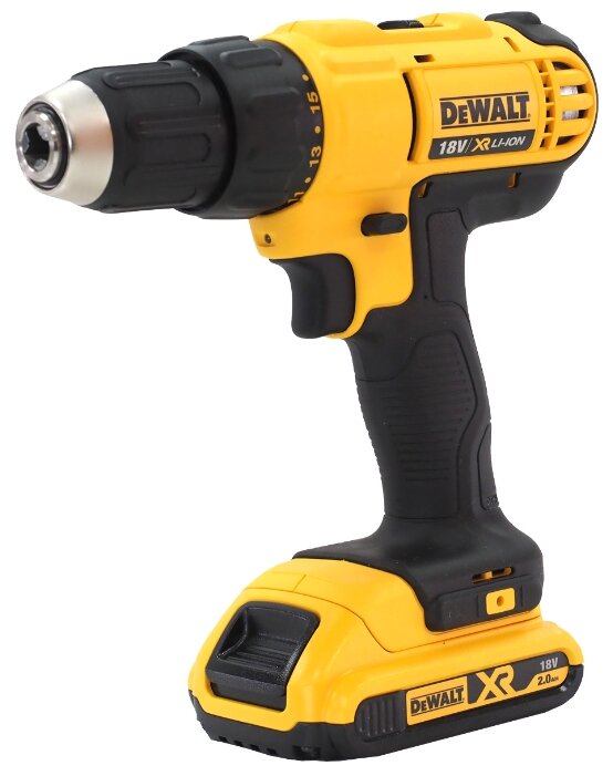 

Дрель-шуруповерт DeWALT DCD771D2, аккумуляторный, 42 Н·м, 1500 об/мин, 18V, 2 А·ч, Li-Ion, два акб, быстрозажимной патрон, кейс, 1.6кг (DCD771D2-KS), DCD771D2