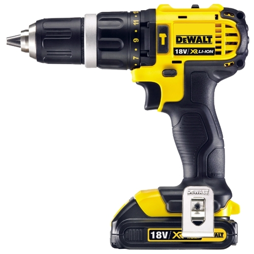 Дрель-шуруповерт DeWALT DCD785C2, аккумуляторный, 35 Н·м, 2000 об/мин, 18V, 1.5 А·ч, Li-Ion, два акб, быстрозажимной патрон, кейс, 1.88кг (DCD785C2-QW)