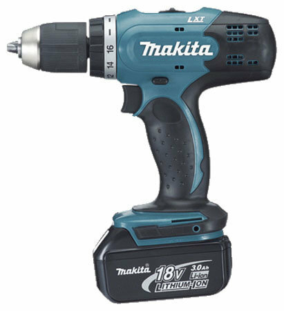 Дрель-шуруповерт Makita DHP453SYE, аккумуляторный, 42 Н·м, 1300 об/мин, 18V, 1.5 А·ч, Li-Ion, два акб, быстрозажимной патрон, кейс, 1.9кг