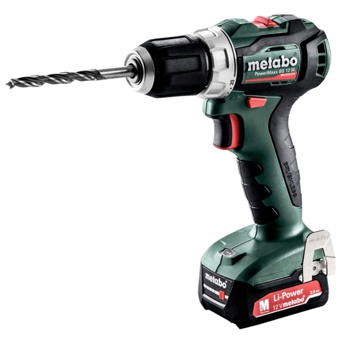 

Дрель-шуруповерт Metabo PowerMaxx BS 12 BL, аккумуляторный, 45 нм, 1650 об/мин, 12V, 2 А·ч, Li-Ion, два акб, быстрозажимной патрон, кейс, 1 кг (601038500), PowerMaxx BS 12 BL