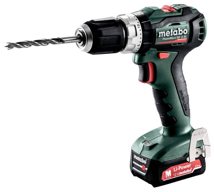 

Дрель-шуруповерт Metabo PowerMaxx SB 12 BL, аккумуляторный, 45 Н·м, 1650 об/мин, 12V, 2 А·ч, Li-Ion, два акб, быстрозажимной патрон, кейс, 1.1кг (601077500), PowerMaxx SB 12 BL