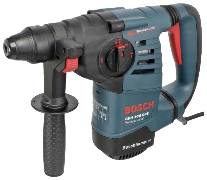 Перфоратор BOSCH GBH 3-28 DRE Professional, сетевой, SDS-Plus, 800Вт, 3.1 Дж, 900 об/мин, 4000 уд/мин, кейс, 3.5кг (061123A000)