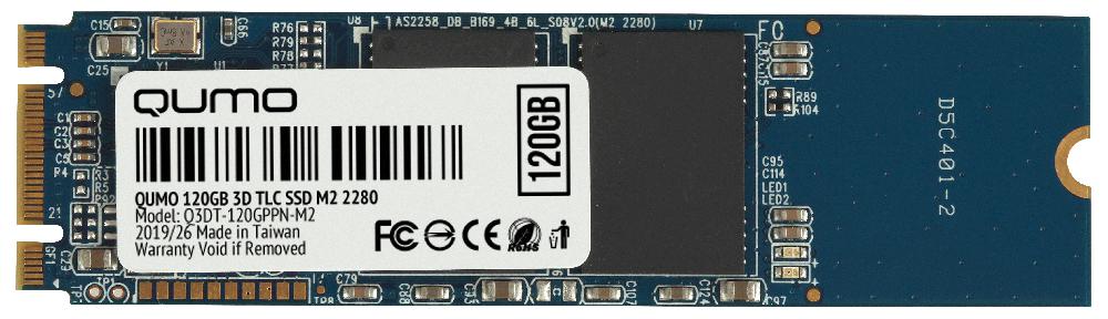 Твердотельный накопитель (SSD) Qumo 120Gb Novation TLC 3D, 2280, M.2 (Q3DT-120GPPN-M2) - фото 1