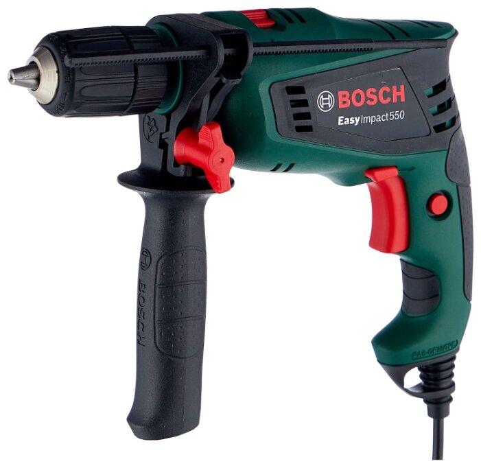

Дрель BOSCH EasyImpact 550, сетевая, 550Вт, 11 Н·м, 3000 об/мин, ударная, быстрозажимной патрон, кейс, 1.5кг (0603130020), EasyImpact 550