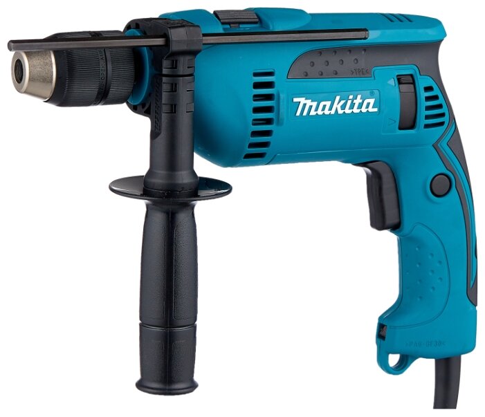 Дрель Makita HP1641FK, сетевая, 680Вт, 2800 об/мин, ударная, быстрозажимной патрон, кейс, 2кг