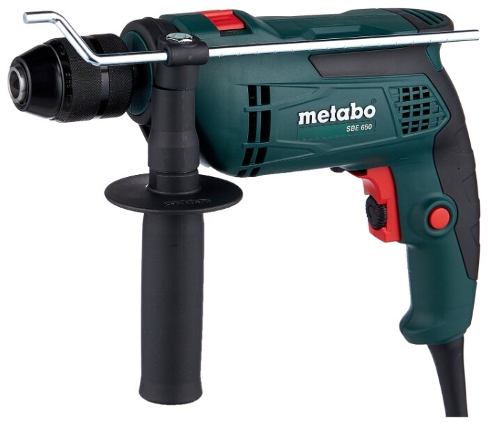 

Дрель Metabo SBE 650, сетевая, 650Вт, 9 Н·м, 2800 об/мин, ударная, быстрозажимной патрон, 1.8кг (600671850), SBE 650