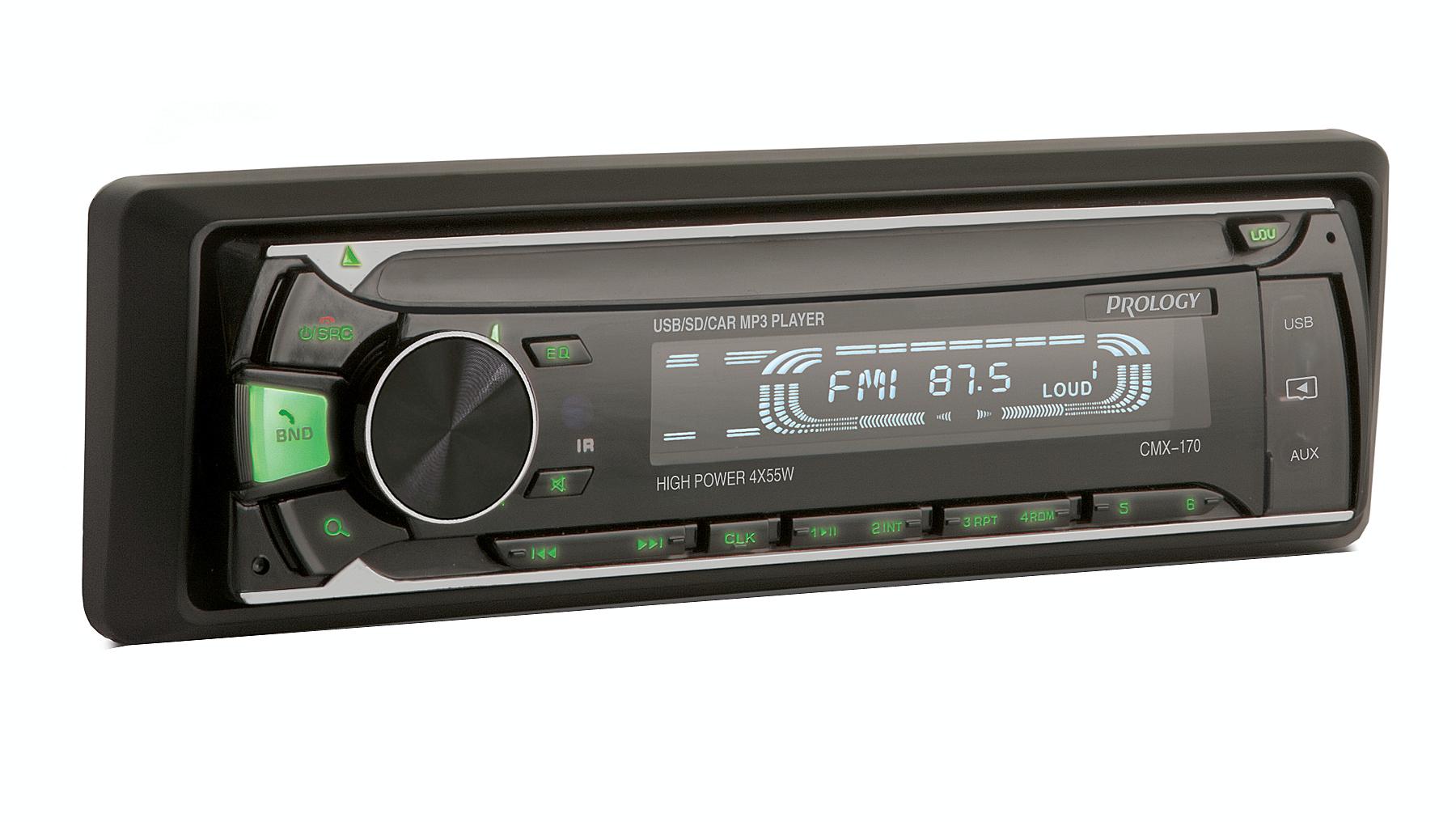 

Автомагнитола Prology CMX-170, 1 DIN, 4x55 Вт, USB, черный, CMX-170