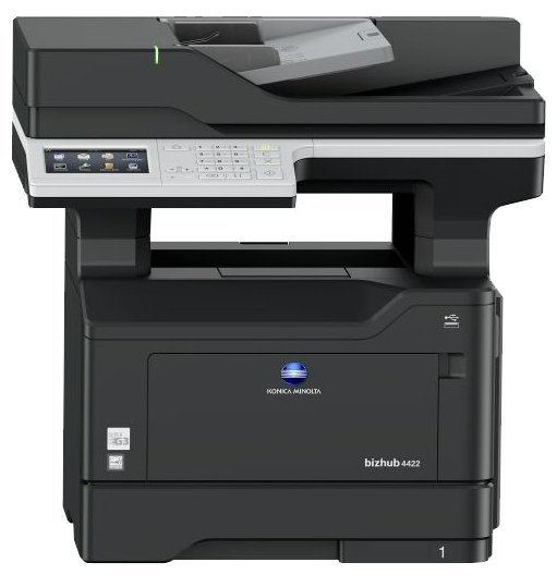

МФУ лазерный Konica Minolta bizhub 4422, A4, ч/б, 44стр/мин (A4 ч/б), 1200x1200dpi, дуплекс, ДАПД-50 листов, факс, сетевой, USB (AAFM021), 4422