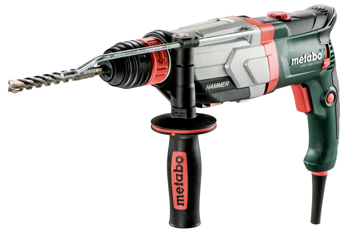 Перфоратор Metabo UHEV 2860-2 Quick, сетевой, SDS-Plus, 1100Вт, 3.4 Дж, 2100 об/мин, 4500 уд/мин, кейс, 3.3кг (600713500)