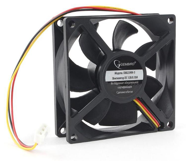 

Вентилятор Gembird D8025HM-3, 80 мм, 3000rpm, 29 дБ, 3-pin, 1шт (D8025HM-3), D8025HM-3