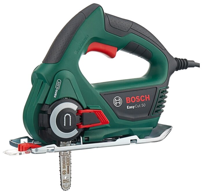 Электролобзик Bosch EasyCut 50, 500Вт, регулировка частоты хода, сдув опилок (06033C8020)