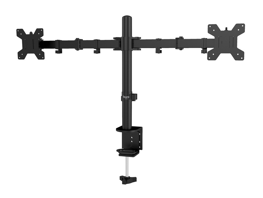 Кронштейн настольный для TV/монитора BURO M052, 17"-27", 2-монитора, VESA 75x75мм-100x100мм, портрет-альбом, до 8 кг, черный