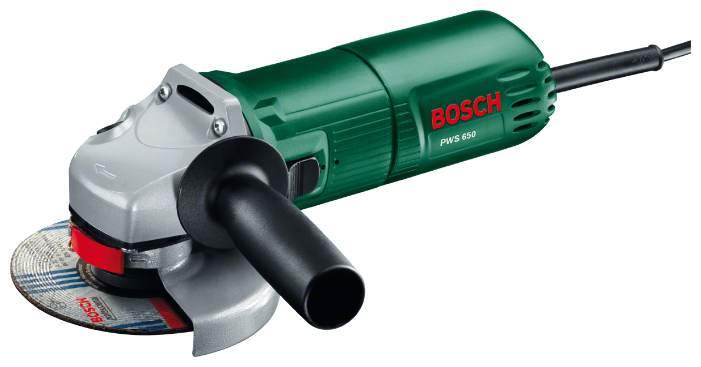 УШМ (болгарка) BOSCH PWS 650-115, сетевая, 650Вт, 115мм, 11000 об/мин, 1.9кг (0603411021)