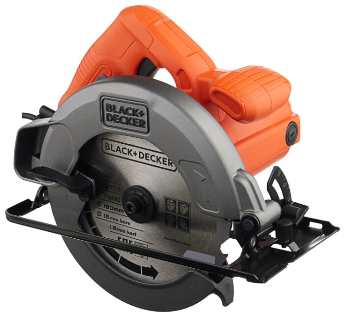 Дисковая пила BLACK+DECKER CS1004-RU, 1400Вт, 5300 об/мин, диаметр диска 190мм