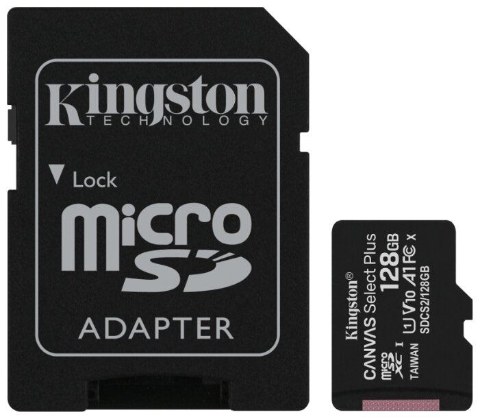 Карта памяти microSDXC Kingston, 128Gb, Class 10