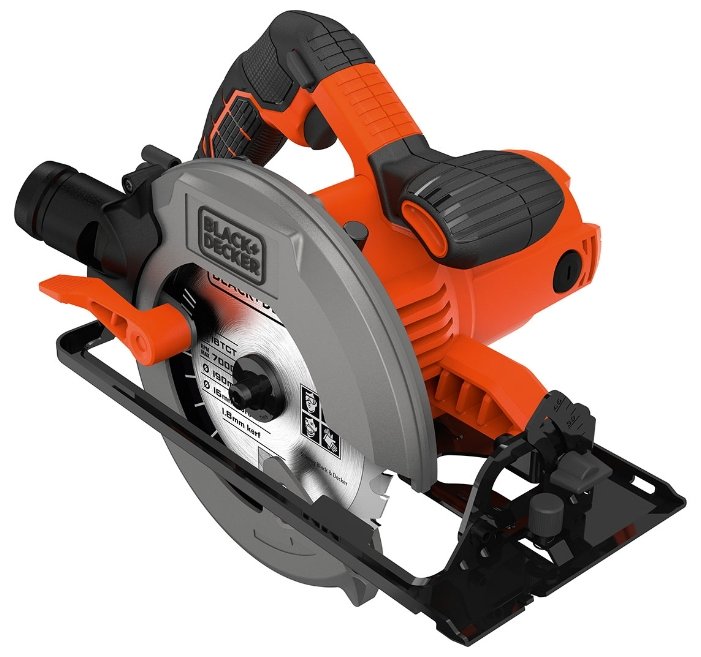 Дисковая пила BLACK+DECKER CS1550-QS, 1.5 кВт, 5500 об/мин, диаметр диска 19 см