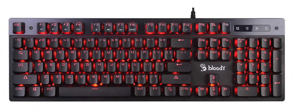 

Клавиатура проводная A4Tech Bloody B500, мембранная, подсветка, USB, черный, Bloody B500