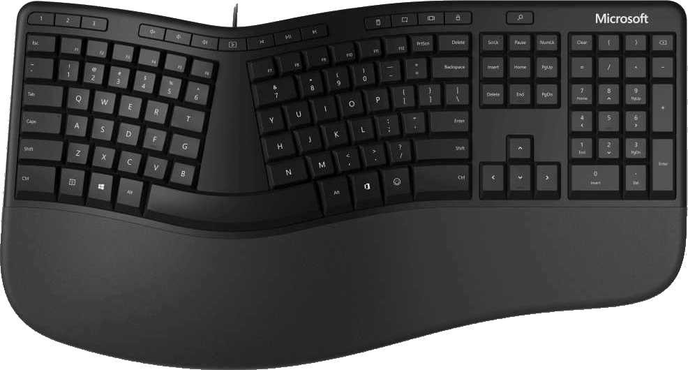 

Клавиатура проводная Microsoft Ergonomic, мембранная, USB, черный (LXM-00011), Ergonomic