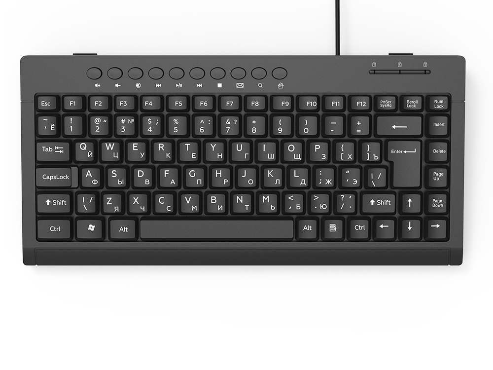 

Клавиатура проводная Ritmix RKB-104, мембранная, USB, черный, RKB-104