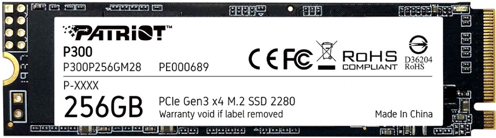 

Твердотельный накопитель (SSD) Patriot 256Gb P300, 2280, M.2, NVMe (P300P256GM28)