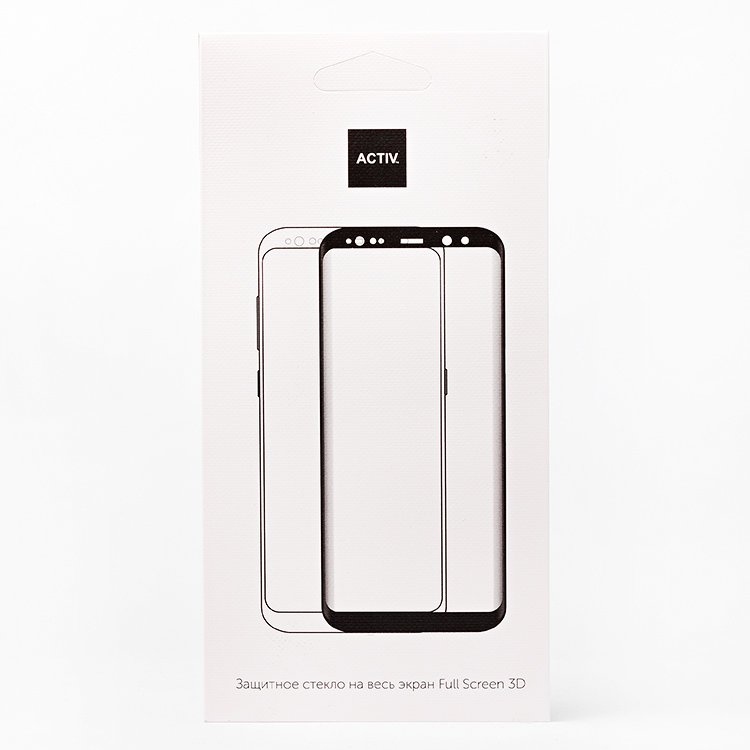 

Защитное стекло Activ для экрана смартфона Apple iPhone 7/8, FullScreen, поверхность глянцевая, черная рамка, 3D (102977)