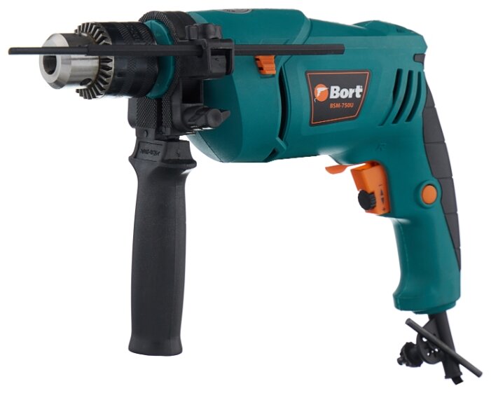 

Дрель Bort BSM-750U, сетевая, 710 Вт, 3000 об/мин, ударная, 1.93 кг (93726911), BSM-750U