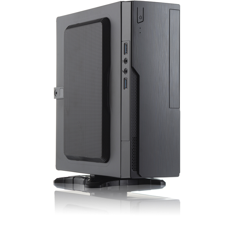 Корпус Foxline FL-BQ5, Mini-ITX, Micro-Tower, 2xUSB 3.0, серый, 220Вт (FL-BQ5-FLX220-U32) - фото 1