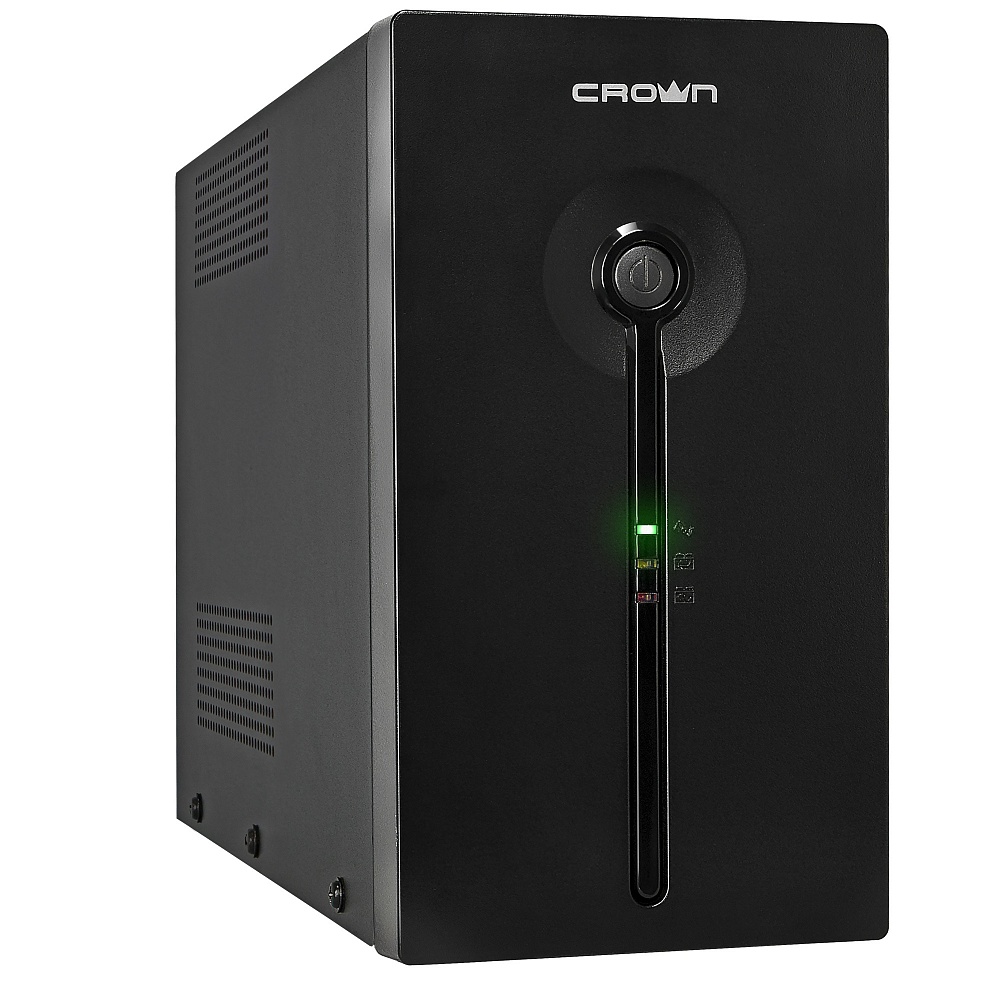 ИБП CROWN CMU-SP1500EURO USB, 1500 В·А, 900 Вт, EURO+IEC, розеток - 5, USB, черный (CM000003129)