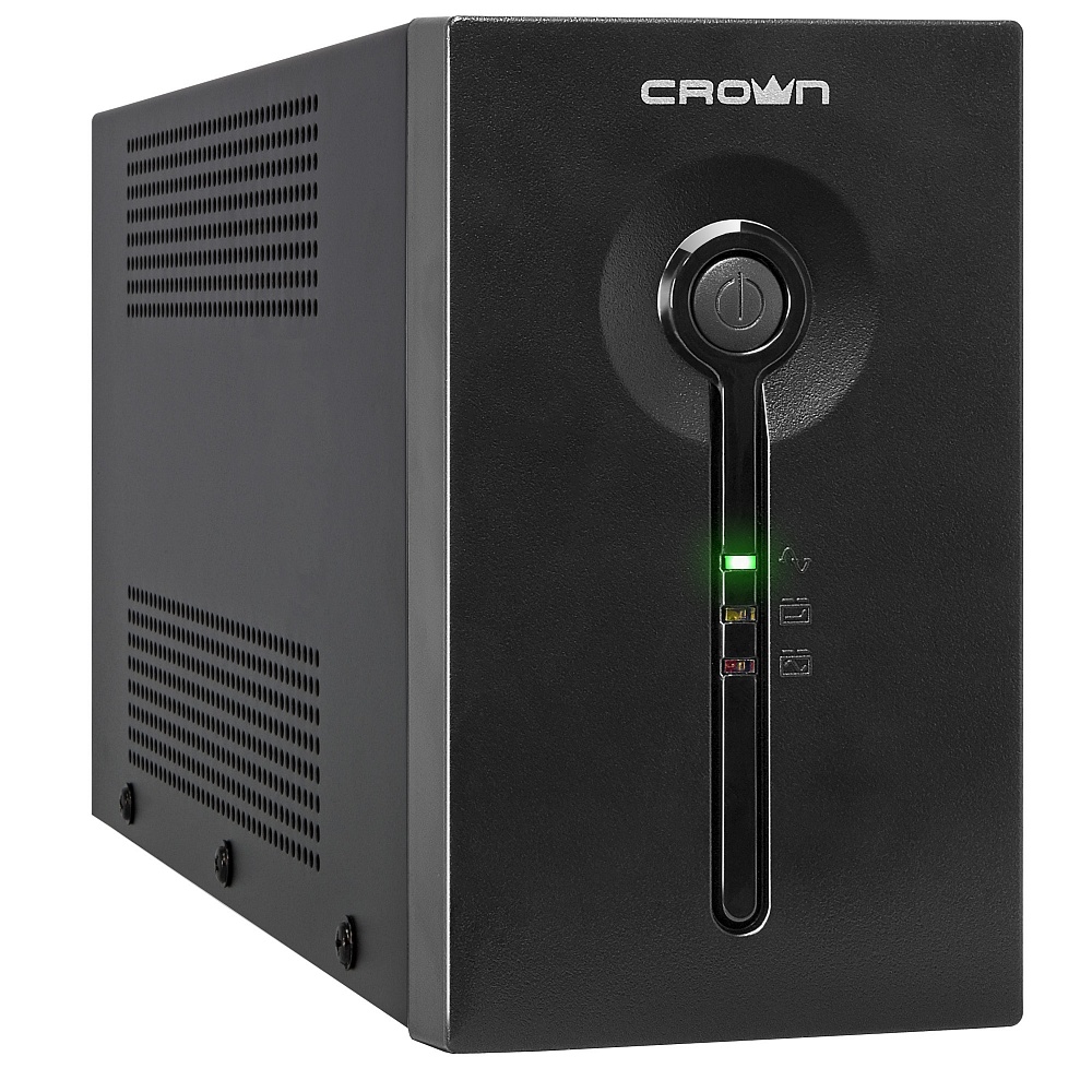 ИБП CROWN CMU-SP650COMBO, 650VA, 360W, EURO+IEC, розеток - 5, черный (CM000003093)