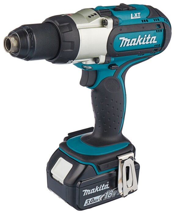 Дрель-шуруповерт Makita DDF451RFE, аккумуляторный, 80 Н·м, 1700 об/мин, 18V, 3 А·ч, Li-Ion, два акб, быстрозажимной патрон, кейс, 2.1кг