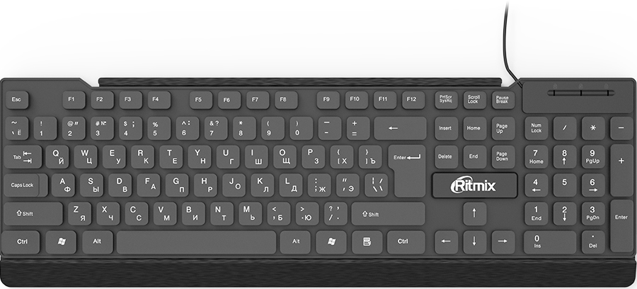 

Клавиатура проводная Ritmix RKB-107, мембранная, USB, черный, RKB-107
