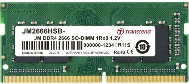 

Память DDR4 SODIMM 16Gb, 2666MHz, CL19, 1.2 В, Transcend (JM2666HSB-16G), JM2666HSB-16G
