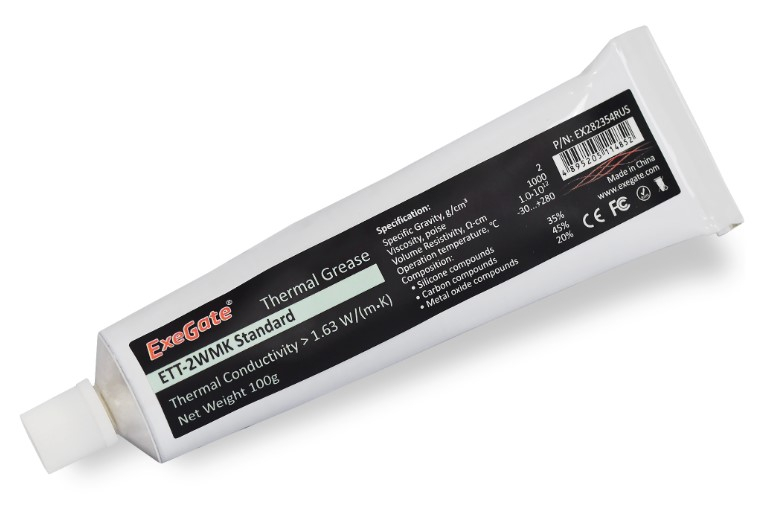 Термопаста ExeGate ETТ-2WMK Standard, 1.63 Вт/м·К, 100 г (EX282354RUS)