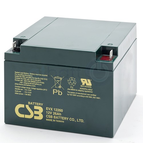 

Аккумуляторная батарея для ИБП CSB GPL GPL12260, 12V, 26Ah, Черный, GPL12260