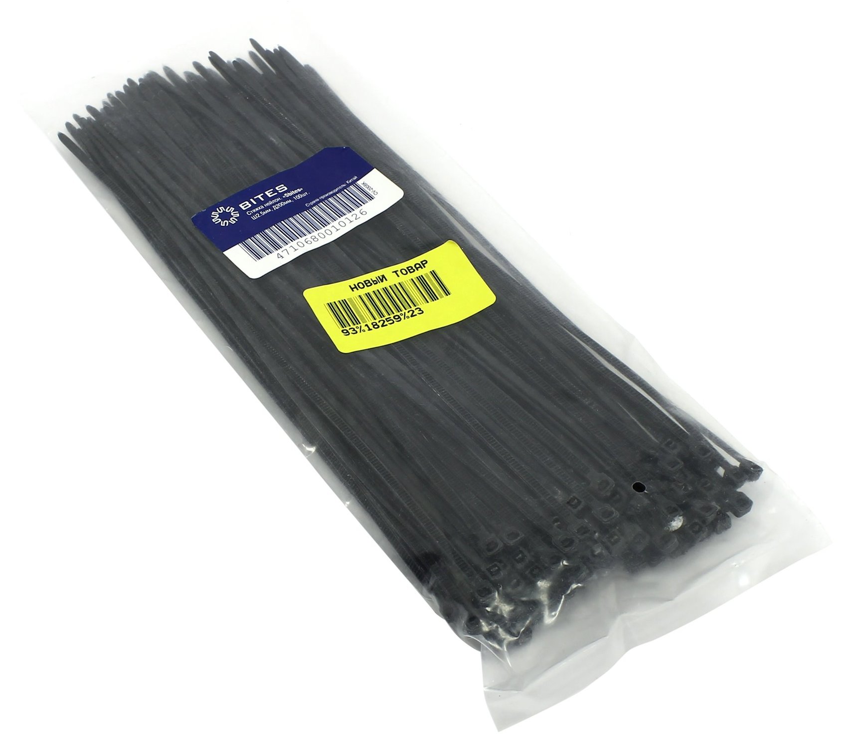 

Стяжка 5bites, 2.5 мм x 200 мм, 100 шт., черный (CV-200BK)