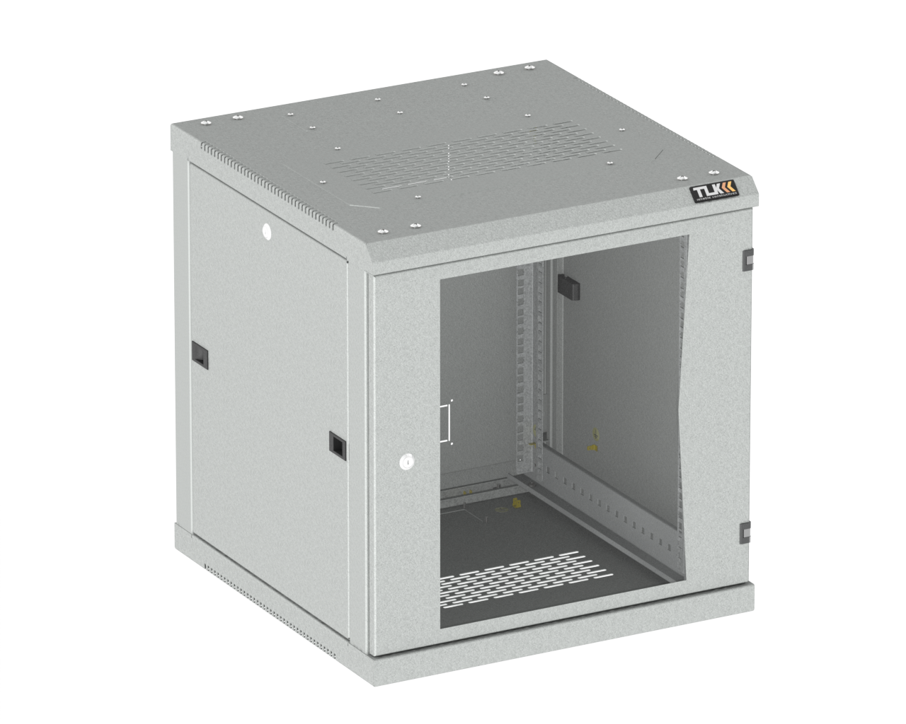Шкаф телекоммуникационный настенный 15U 600x450 мм, стекло/металл, серый, разборный, TLK TWC (TWC-156045-R-G-GY)