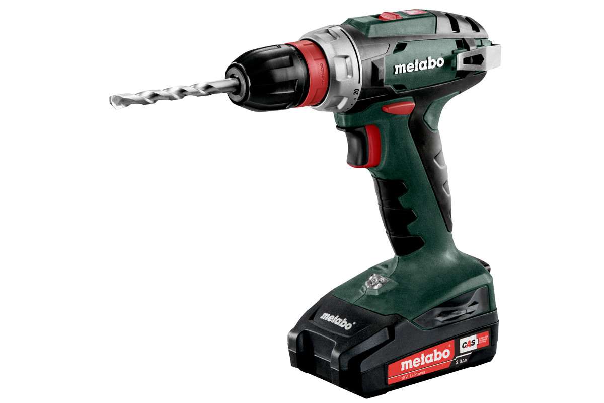 

Дрель-шуруповерт Metabo BS 18 Quick, аккумуляторный, 48 Н·м, 1600 об/мин, 18V, 2 А·ч, Li-Ion, два акб, быстрозажимной патрон, кейс, 1.3кг (602217500), BS 18 Quick
