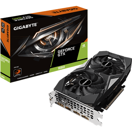 

Видеокарта GIGABYTE NVIDIA GeForce GTX1660 D5, 6Gb DDR5, 192bit, PCI-E, HDMI, 3DP, Retail (GV-N1660D5-6GD), D5