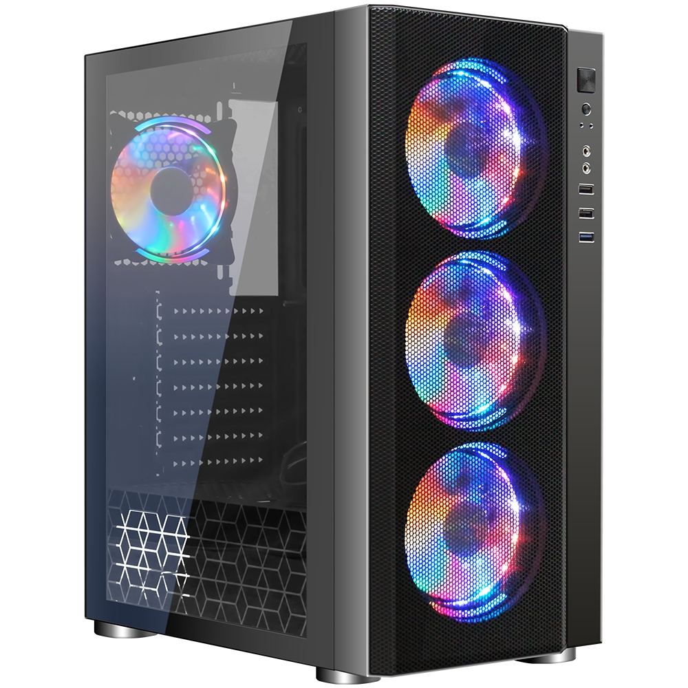 Корпус Ginzzu CL300, ATX, Midi-Tower, USB 3.0, черный, без БП