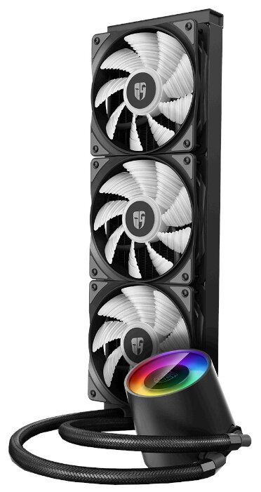 

Жидкостное охлаждение Deepcool Castle 360 RGB V2 для Socket 115x/2066/2011/2011-3/1356/1366/AM4/AM3/AM3+/FM1/AM2+/FM2/FM2+TR4/sWRX8, 300Вт, 3x120мм, RGB LED (DP-GS-H12AR-CSL360V2), Castle 360 RGB V2