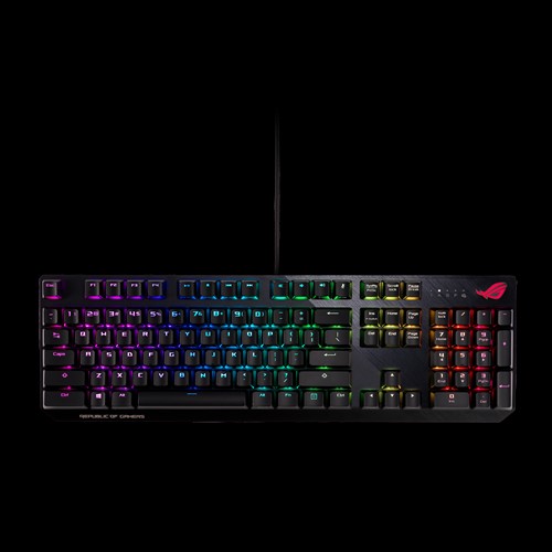 

Клавиатура проводная ASUS ROG Strix Scope, механическая, Cherry MX Silent Red Switches, подсветка, USB, черный (90MP0185-B0RA00), ROG Strix Scope