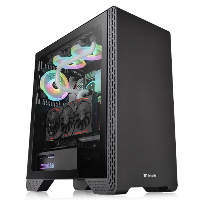 

Корпус Thermaltake S300 TG, ATX, Midi-Tower, USB 3.0, черный, без БП (CA-1P5-00M1WN-00), S300 TG