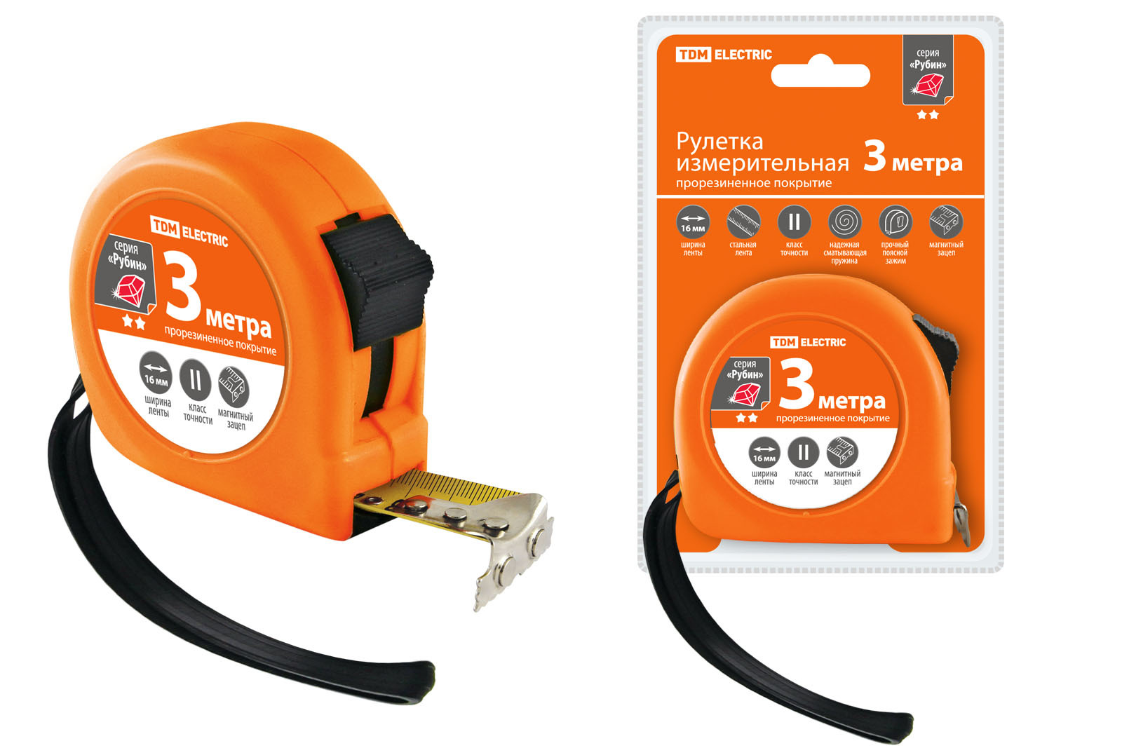 

Рулетка 3м x 16мм, прорезиненный корпус, магнитная, TDM ELECTRIC Рубин (SQ1018-0105), 0