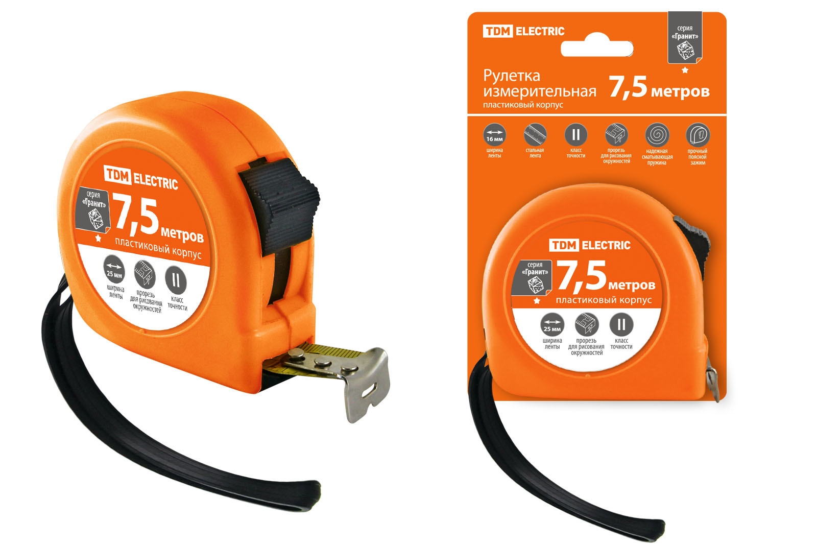 

Рулетка 7.5 м x 2.5 см, TDM ELECTRIC Гранит (SQ1018-0103)