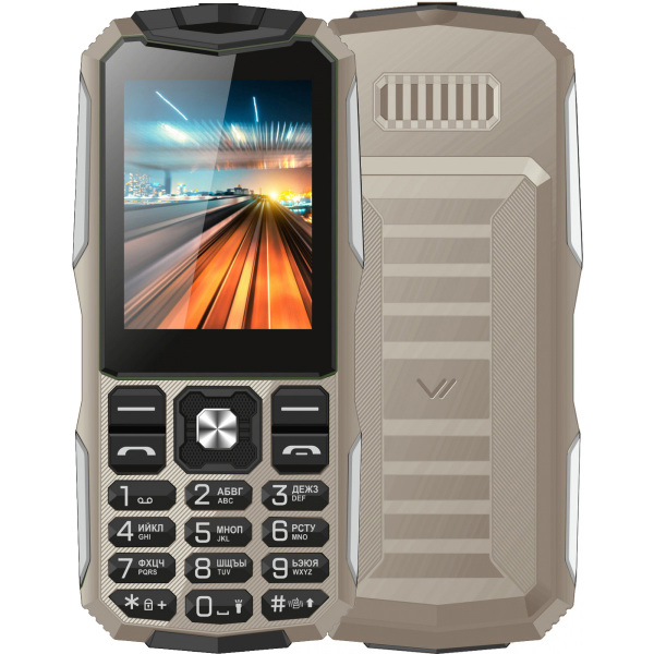 

Мобильный телефон VERTEX K213, 2.4" 320x240 TN, 32Mb, BT, 2-Sim, 2800mAh, micro-USB, песочный/серебристый (K213-CM), K213